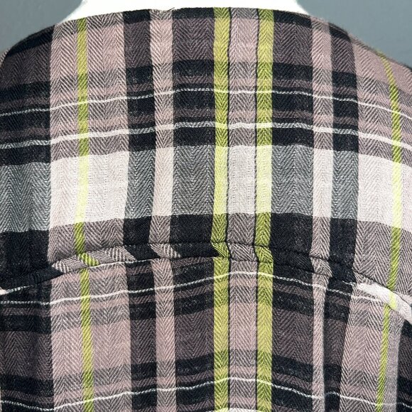 FREE PEOPLE Falling Stars Oversized Babydoll Plaid Mini Dress w/Tie Wrists - XS - Picture 7 of 16